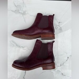 Sofft Burgundy Leather Pull On Women’s Boots